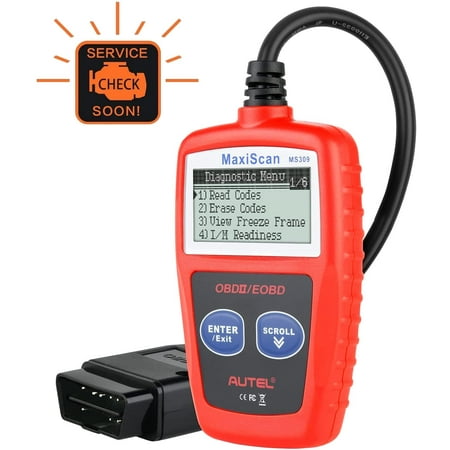 Autel MaxiScan MS309 OBD2 Scanner, Car Diagnostic Code Reader, Automotive Engine Fault Scan Tool Red