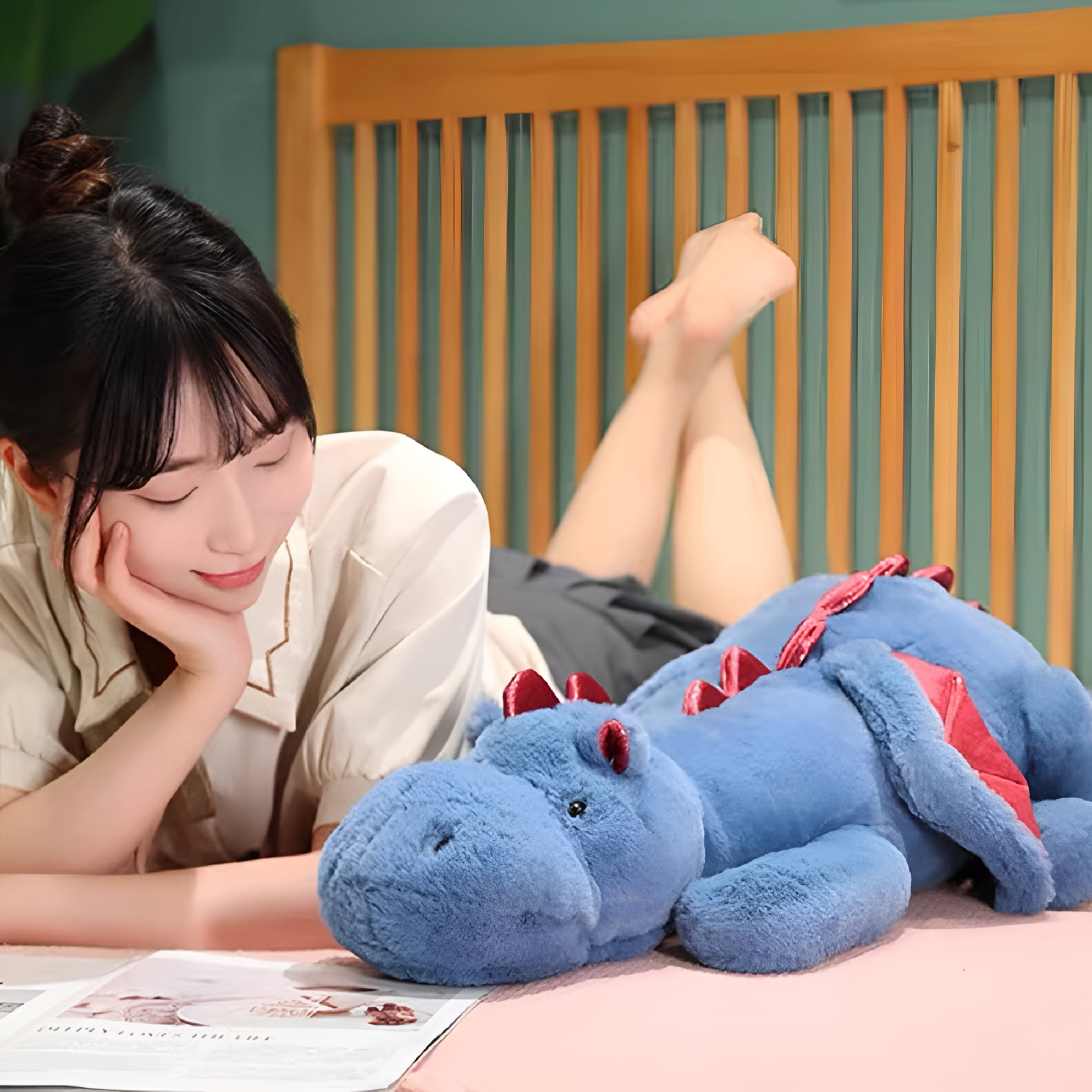BESTSKY 2026 New Dragon Stuffed Animal,Soft and Sturdy Weighted Stuffed Animals for Kids and Adults,For Bedroom,Playroom,Nursery,Travel,Relaxation