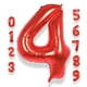 thumbnail image 1 of Globo AULE Big Red Number 4, lámina de helio, 40 pulgadas, 1 of 6