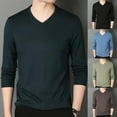 thumbnail image 6 of Ana Mens Casual Slim Fit V Neck Long Sleeve T-Shirt Muscle Workout Tee Top Blouse, 6 of 9
