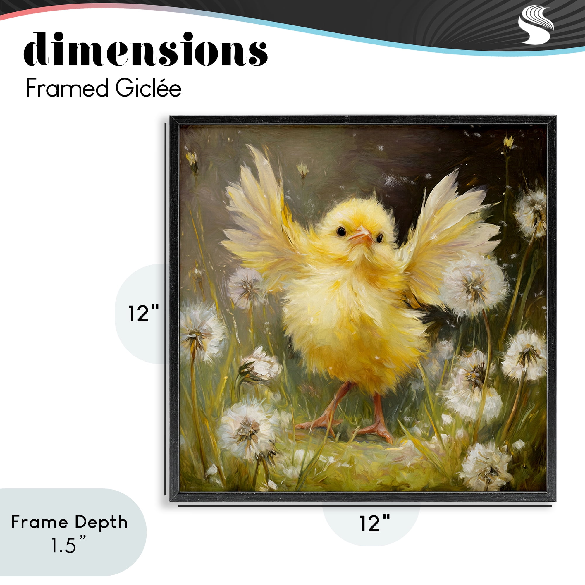 Stupell Industries Free As A Peep Chick Black Framed Giclee Art, design by Tina LeCour