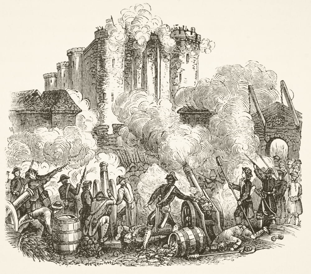 Storming Of The Bastille In Paris 14 July 1789 During French Revolution From The National And Domestic History Of England By William Aubrey Published London Circa 1890 Canvas Art - Ken Welsh Design P