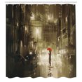thumbnail image 3 of Ambesonne Urban Shower Curtain, Romantic View Rainy Day, 69"Wx84"L, Sepia, 3 of 5