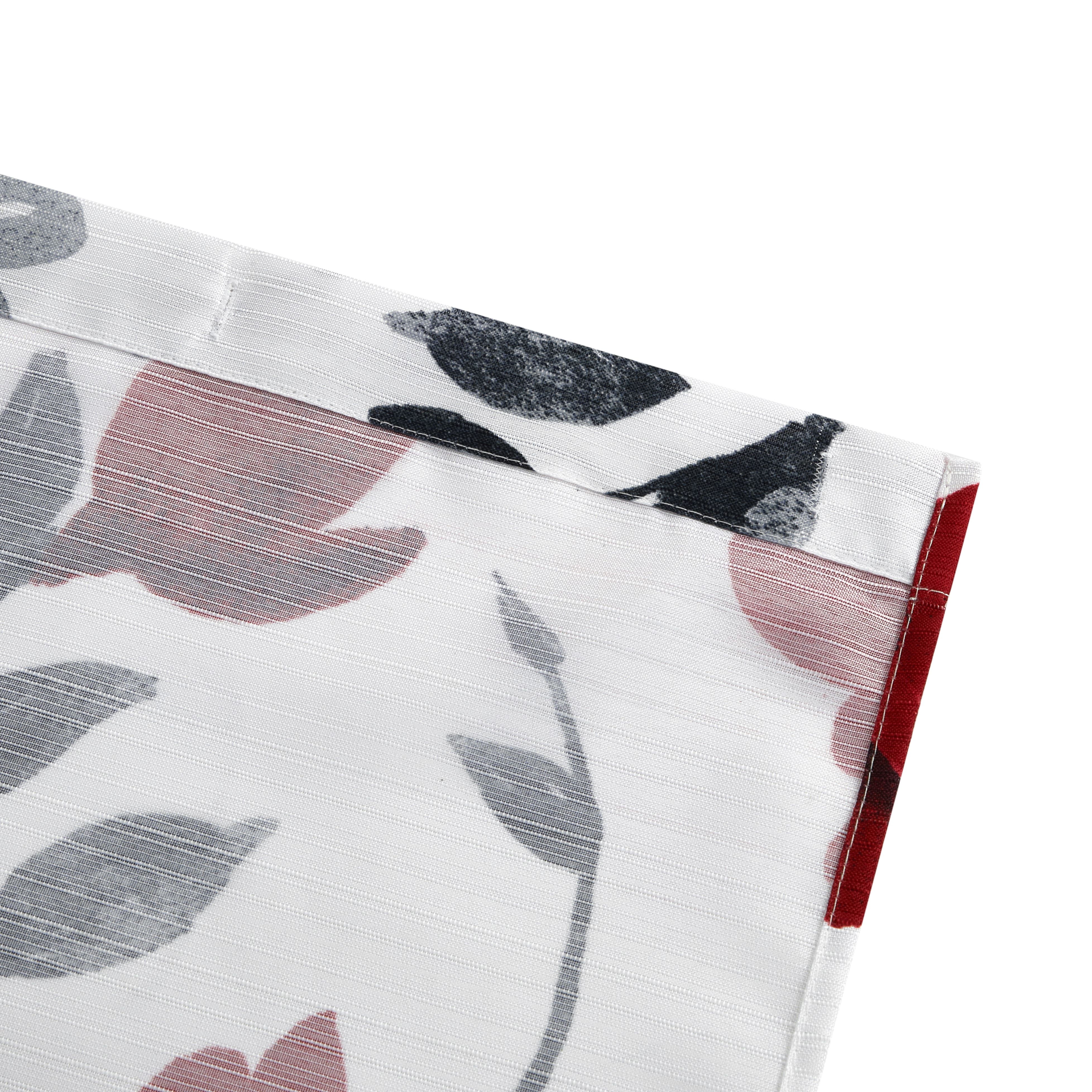 Mainstays Floral Shower Curtain, Black, Red & Gray, 72 in x 72 in, Polyester, Reinforced Grommets