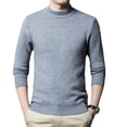 thumbnail image 4 of Suéter de lana de cuello semialto de otoño e invierno de color sólido de boutique suéter casual de tendencia para hombres suéter una generación de cabello, 4 of 5