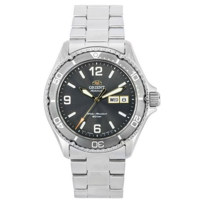 Orient Reloj de Buceo Automático Sports Kamasu Mako III de Acero Inoxidable con Esfera Gris (RA-AA0819N19B y RA-AA0819N39B) para Hombre, Resistente Al Agua hasta 200 M.