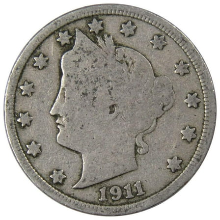 1911 Liberty Head V Nickel 5 Cent Piece G Good 5c US Coin Collectible