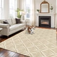 thumbnail image 2 of 8'x10' Area Rugs, Yellow Floral Indoor Outdoor Area Rug for Living Room Bedroom, Vintage Modern Geometric Abstract Art Washable Bathroom Rugs Kitchen Floor Carpet Mats Home Decor Aesthetic, 2 of 8