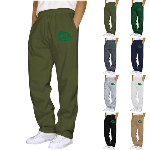 DIOAZUD Mens Sweatpants with Pockets Open Bottom Sweat Pants with Drawstring Waist Big and Tall Trousers with Pockets Lightweight Workout Pants Men