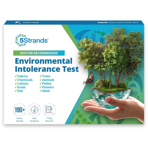 Prueba de intolerancia ambiental de 5Strands 205 artículos para exteriores e interiores probados en casa Prueba de sensibilidad Resultados precisos del análisis del cabello en 7 días