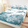 thumbnail image 4 of Erosebridal Cute Whale Kawaii Turtle Bed Sheets,Underwater World Watercolor Coral King Sheets For Boys Teens 4pcs, 4 of 6