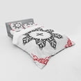 thumbnail image 2 of Ambesonne Ethnic Bedding Set 4 Pcs, Tattoo Circular Vector, Queen, Black White and Ruby, 2 of 2