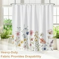 thumbnail image 2 of Floral Shower Curtain, Garden Flower Wildflowers Bathroom Curtain, Spring Blossom Watercolor Botanical Herb Natural Shower Curtain Set with 12 Hooks for Bathroom 72Wx72L inch, 2 of 6
