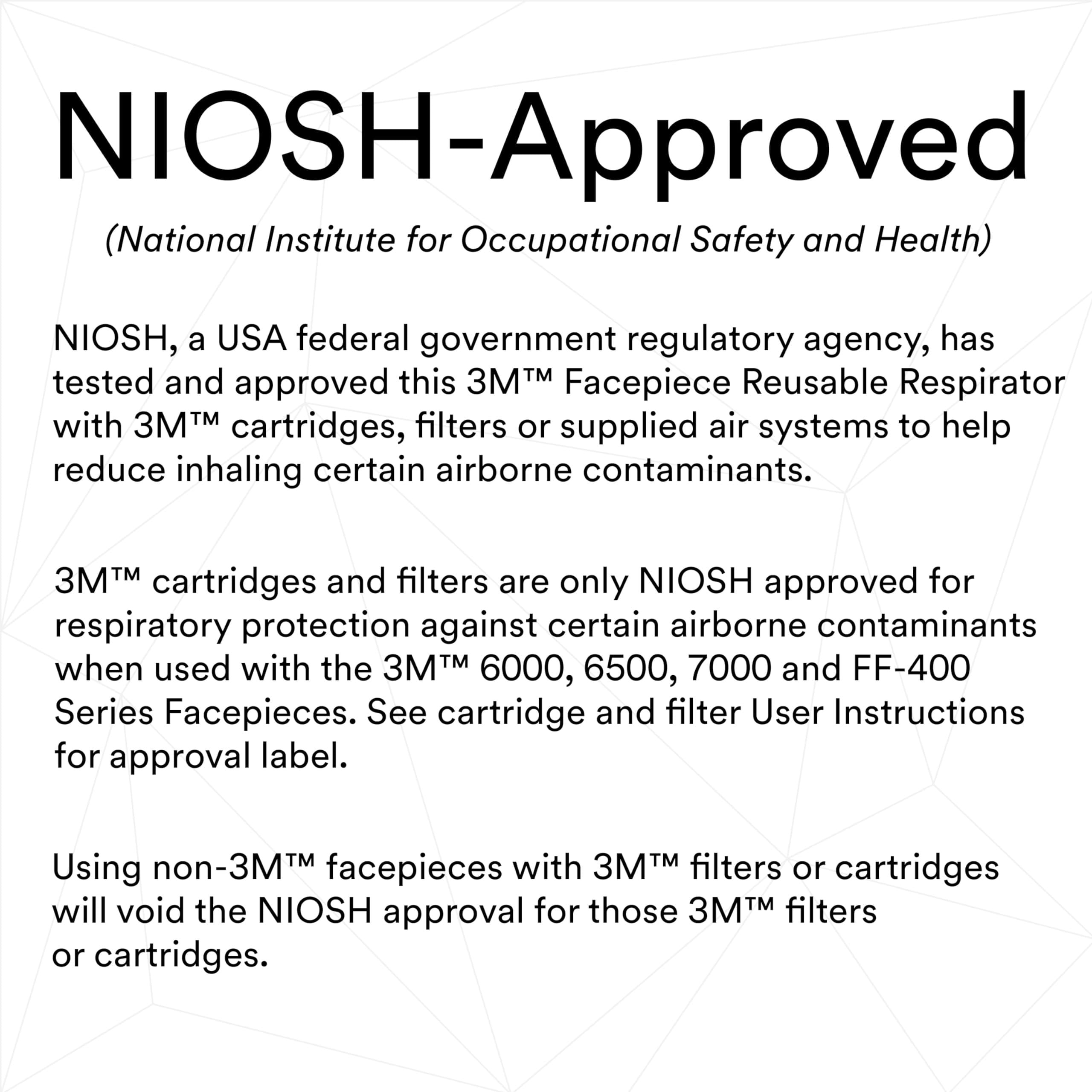 Close-up view of 3M Model 6300 half-mask respirator showing bayonet connection and facepiece design