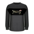 thumbnail image 5 of Tops for Women Plus Size V-neck Christmas Printed Long Sleeved Pullover Solid Color Casual Sweatshirt Black XXL, 5 of 5