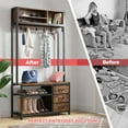 thumbnail image 6 of Hall Tree, Coat Rack Freestanding, Coat Rack with Storage, Entryway Bench with Shoe Storage, Hall Tree with 12 Hooks and 3 Drawers for Hanging Clothes and Storage, 6 of 8