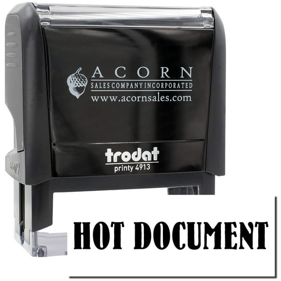 Large Self-Inking Hot Document Stamp, Trodat Printy 4913, Press and Print Stamping, Impression Size 7/8" x 2-1/4", Up to 10,000 Impressions - Black Ink