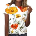 thumbnail image 2 of Fiudx Ofertas y Liquidaciones Blusas Informales de Manga Corta con Cuello Redondo y Estampado a La Moda para Mujer, 2 of 4