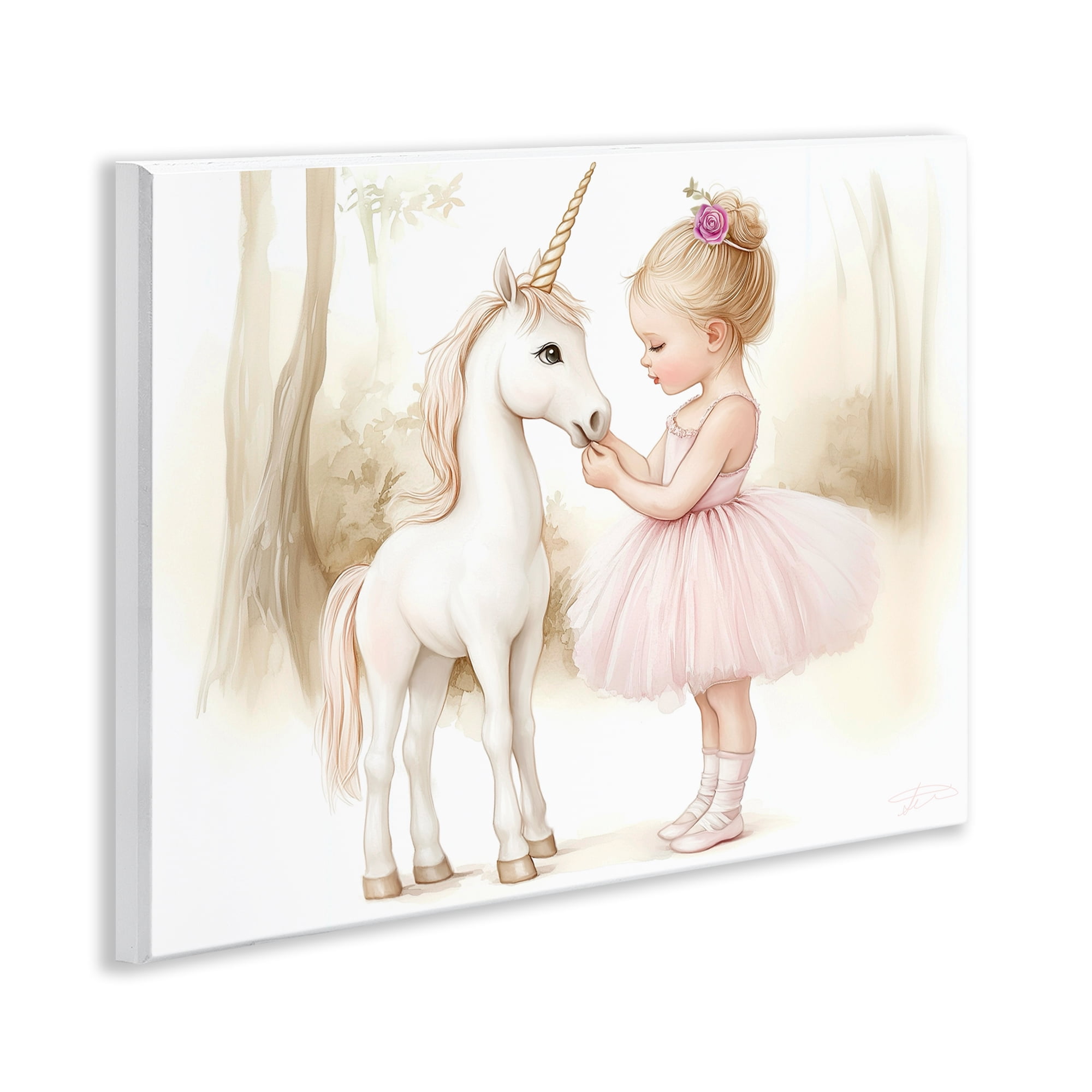 Stupell Industries Girl & Unicorn Friendship Wall Plaque Art, design by Whimsical Wonders