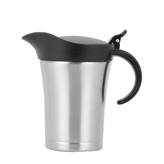 Double Insulated Gravy Boat, Stainless Steel Gravy Sauce Jug with Lid, Ideal Gravy Warmer Pitcher 750ML