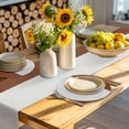 thumbnail image 4 of Boho Brown Leather Texture Round 13 Inch Placemats Set of 4, Modern Black Striped HeatResistant Non Slip Place Mats for Dining Table, Wipeable Braided Kitchen Table Mats for Housewarming, 4 of 9