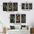 thumbnail image 4 of Designart "Fractal Flower Retro Gold and Teal Beauty VI" Fractals Framed Wall Art Set Of 3 - Gold Transitional Frame Canvas Set For Living Room Decor, 4 of 6