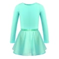 thumbnail image 2 of YONGHS Kids Girls Ballet Dance Dress Long Sleeve Gymnastic Leotard with Chiffon Wrap Skirt Ballerina Costume Mint Green 3-4, 2 of 5