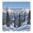 thumbnail image 3 of Ambesonne Winter Shower Curtain, Woodland Snowy Mountain, 69"Wx75"L, White Green, 3 of 5