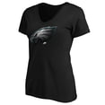 thumbnail image 2 of Women's Black Philadelphia Eagles Midnight Mascot Logo V-Neck T-Shirt, 2 of 3