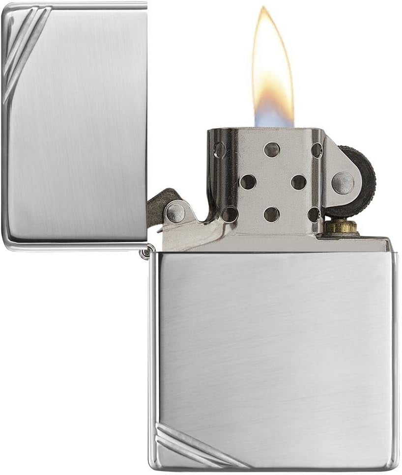 Zippo Personalized Chrome Windproof Lighter Custom Message Engrave (Vintage High Polish #260)