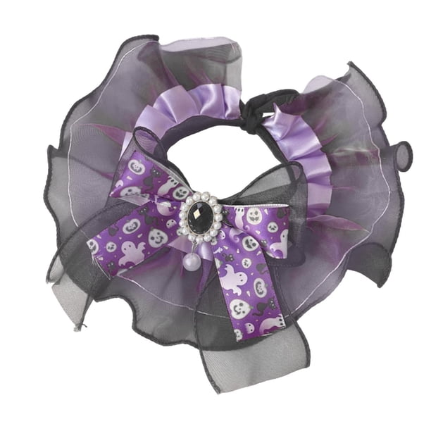 Collar para gato Fernando con babero de encaje suave para Perros y gatos con lindo lazo Ropa para el Cuello para Fiestas festivas Violeta S