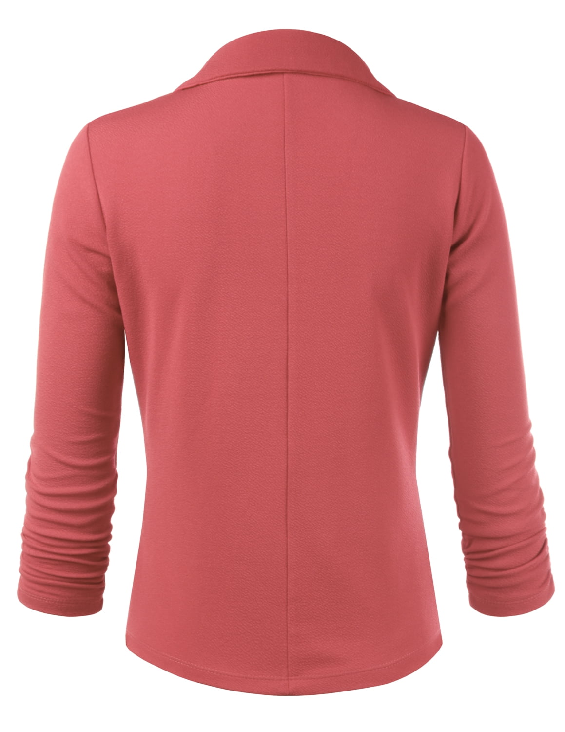 Doublju Women's Casual One Button Cropped Blazer with 3/4