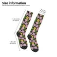 thumbnail image 2 of Xecao Colorful Roses print thigh-high socks, crafted for both men and women with a stretchy, high-opaque design perfect for daily wear, 2 of 6
