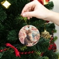 thumbnail image 6 of Funny Christmas Ornament,Kitten Sitting On The Branch Of Cherry Blossom Tree,Xmas Round Ceramic Pendant, 6 of 6