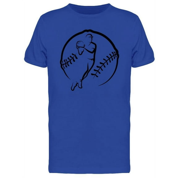 Black And White Baseball Player  T-Shirt Men -Image by Shutterstock, Male Small