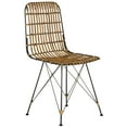 thumbnail image 3 of SAFAVIEH Minerva 19" High Wicker Dining Chair, Natural Brown Wash, Set of 2, 3 of 10