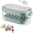 thumbnail image 1 of Ice Cube Tray With Lid And Bin, 2 Tiers Ice Cube Moulds Square And Round Ice Tray With Storage Ice Box For Freezer,water,whiskey, 1 of 4