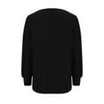 thumbnail image 3 of QUNYINEY Valentine's Day T Shirts for Women Puff Long Sleeve Black Square Neckline Casual Tops Drop Shoulder Pullover Ribbed Knit Loose T-Shirts Tops for Women Trendy, 3 of 5