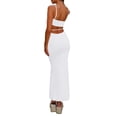 thumbnail image 2 of Women's Square Neck Spaghetti Strap Maxi Dress Backless Cutout Bodycon Long Dress for Party Graduation Evening, 2 of 6