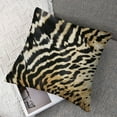 thumbnail image 7 of Torino Cowhide Throw Pillows with Poly Insert | Scotland Accent Pillows Handcrafted from Cow Hide, Chocolate &amp; Gold, 7 of 7