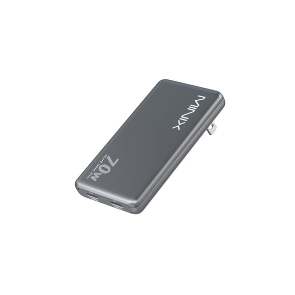 Cargador MINIX S70 70W GaN de doble USB-C, ultradelgado