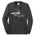 thumbnail image 2 of Wild Bobby, Be Fearless Buzzing Bee Pop Culture Mens Long Sleeve Shirt, Charcoal, 3XL, 2 of 3