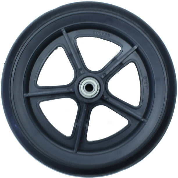 Karman 8" Wheelchair Casters, Solid Black with 7/16 Bearing Walmart