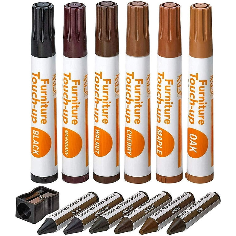 17 Pc Wood Furniture Repair Kit And Wax Sticks With Pencil Sharpener For  Stains, Scratches, Wood Floors, Tables, Desks, Woodworkers.