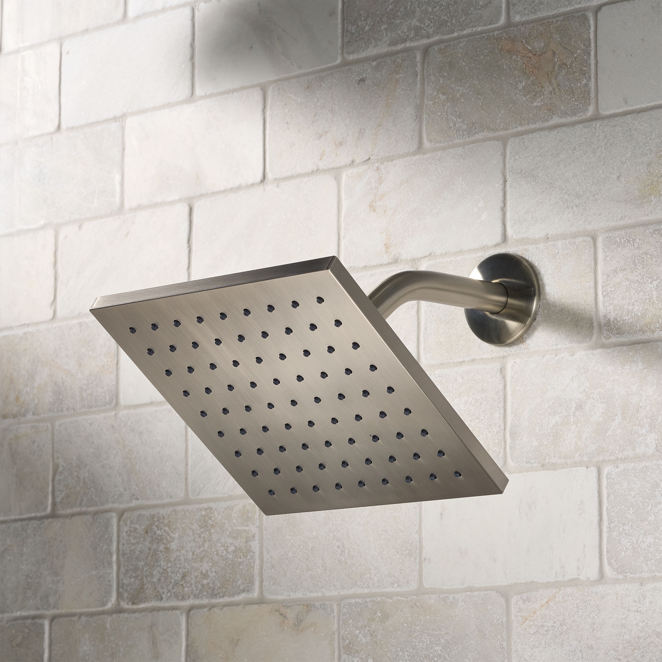 Better Homes & Gardens 1-Setting 8 in. Square Rain Showerhead in Brushed Nickel