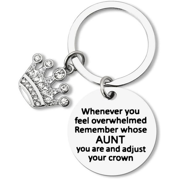Yazoeia Inspirational Gifts for Women Aunt Keychain Gifts for Aunt Christmas Gifts from Nephew Niece Auntie Birthday Gifts for Aunty Whenever You Feel Overwhelmed Remember Whose Aunt CJC912-142285