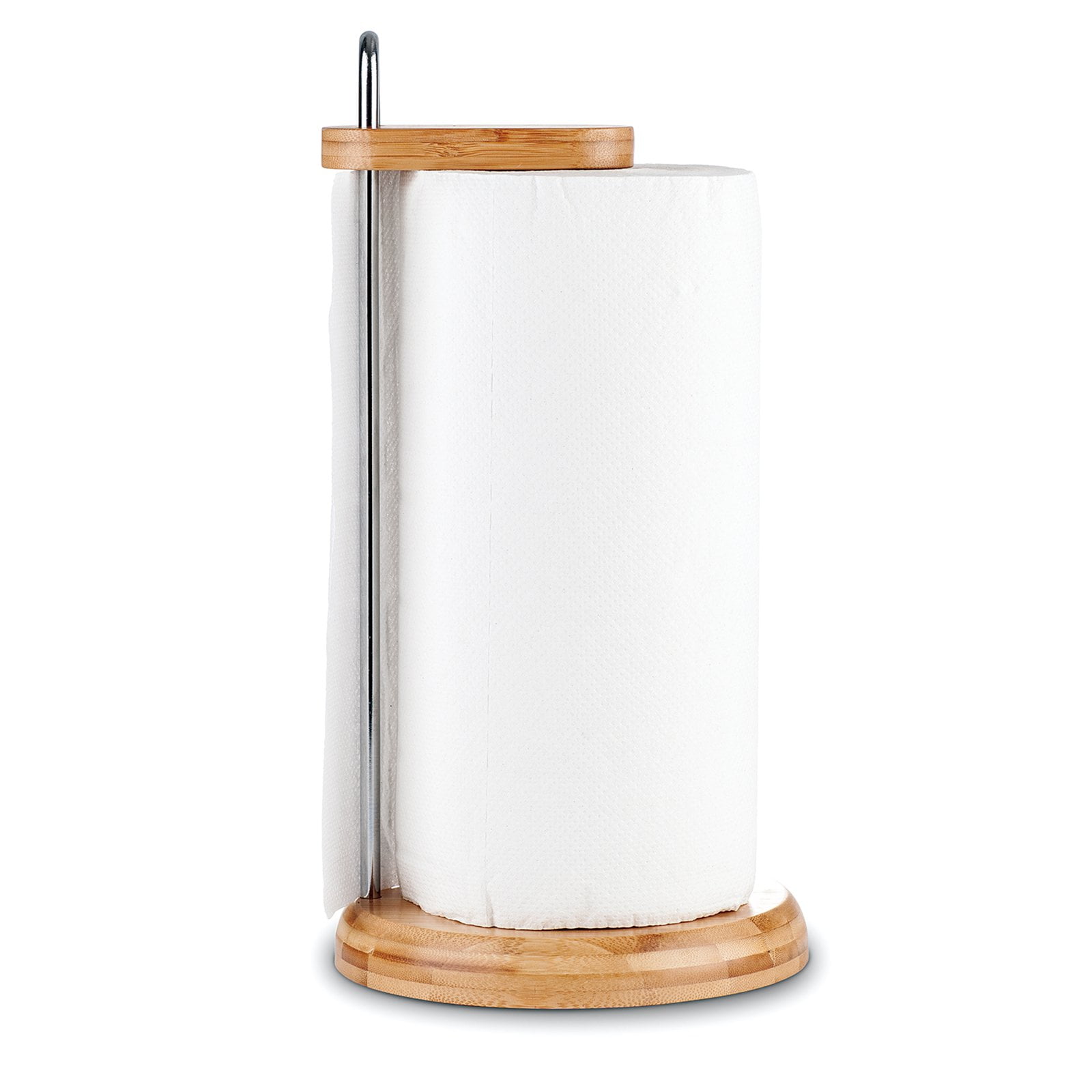 Honey Can Do Paper Towel Holder, Bamboo/Stainless Steel