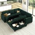 thumbnail image 2 of HONBAY Modern Sectional Sofa with Storage Seat Oversized Sofa Sets for Living Room and Apartment, Green, 2 of 10