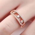 thumbnail image 6 of HeartsAndYou Bezel Set Open Trilogy Engagement Ring for Women 2ct Round Cut Moissanite 18k Rose Gold over Silver, 6 of 8