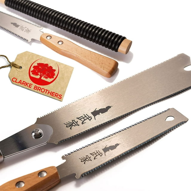 Juego de sierras de tracción japonesas Ryoba de 240 mm y corte a ras de 150 mm